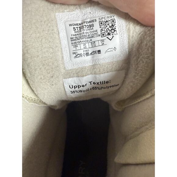 Sperry Ivory, Saltwater Wool Duck Boots Women's Size 7 Waterproof Rubber - Picture 8 of 8